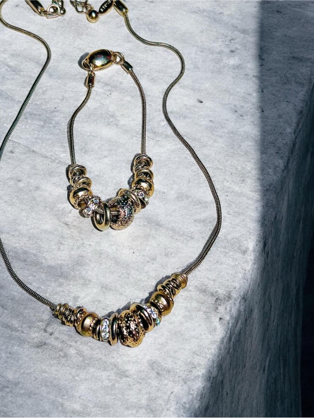 Chicos retired Gold-Tone Women's Necklace and Bracelet Set. Like new!